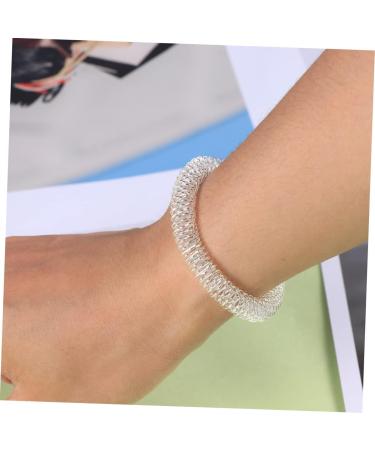 Buy Gleavi 3-Set Finger Massage Ring - Spiky Sensory Acupressure Wrist Bracelet | Silver Metal Chinese Style for Ultimate Relaxation - Buy Online on GoSupps.com