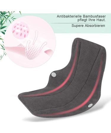 Rovtop 10 Pack Washable Bamboo Fiber Panty Liners - Reusable Sanitary Napkins with Eco-Friendly Gift Box & 2 Mini Pouches - International Shipping Available - Buy Online on GoSupps.com
