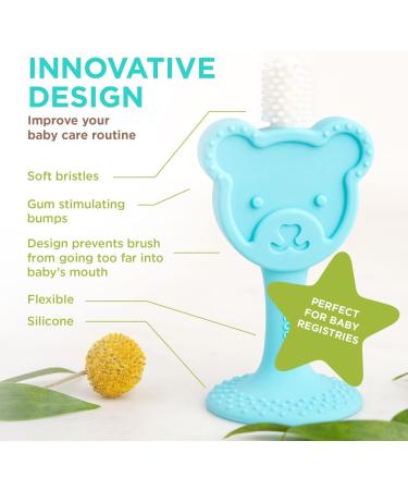 Oogiebear 360 Toothbrush - Baby Training Toothbrush with Teddy Bear Gum Relief | Ultra Soft Silicone, BPA Free | Baby Must-Have - Buy Online on GoSupps.com
