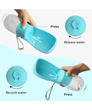 Portable Dog Water Bottle with Carbon Filter | Leak-Proof Travel Dispenser for Hiking and Walking | 10 oz Blue/Pink - Buy Online on GoSupps.com