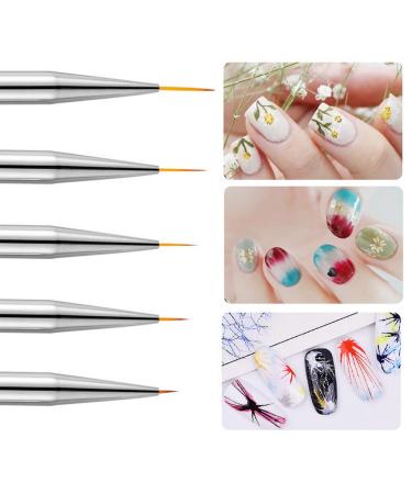 Nail Design Brushes Set - 5 Pcs Nail Liner, Painting, Dotting Pen | Nail Art Design Tools - Buy Online on GoSupps.com