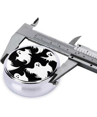 Halloween Goth Round Pill Box - 3 Compartment Mini Portable Travel Medicine Case | Decorative Pocket Purse Organizer - Buy Online on GoSupps.com