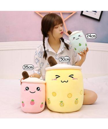 AMOZO Cute Cartoon Boba Milk Tea Plush Doll - Giant Bubble Stuffed Tea Cup Pillow (Green 24cm) - Buy Online on GoSupps.com
