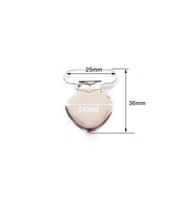 Sutoyuen 1 Metal Heart Suspender Clips - 20pcs Silver Pacifier Clips for DIY Craft Dummy Pacifier Holders - Buy Online on GoSupps.com