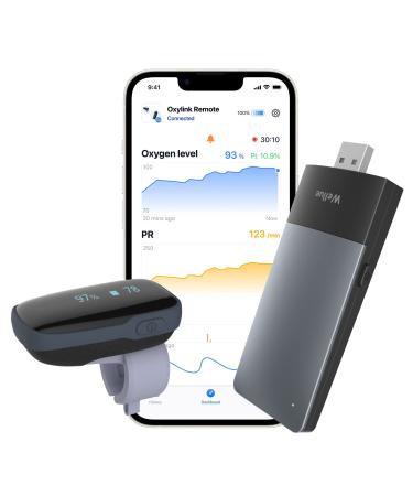 Viatom oxymeter device finger with WLAN left for continuous monitoring pulse oximeter night with 2 users for family oxygen meter finger bluetooth with alarm - Buy Online on GoSupps.com