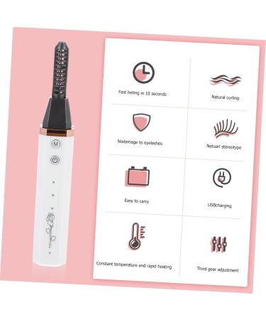 Eyelash Curler Portable Eyelash Dot Eyelash Holder Heated Eye Lash Curler Makeup Tool Beauty Tools Electric White to Rotate Abs 14.5X2.2X2.2CM - Buy Online on GoSupps.com
