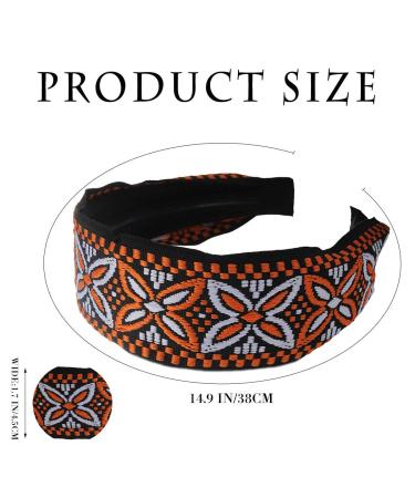 Sinalty Boho Wide Headbands - Embroidered Ethnic Turban Hairbands for Women (Vintage) - Pack of 2 - Buy Online on GoSupps.com