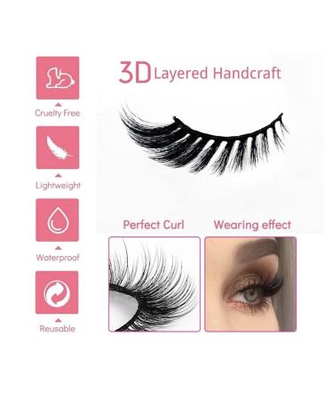 3D Cat Eye Lashes | Faux Mink False Strip Lashes | Waterproof & Reusable | Natural Glam 15mm (Mysterious) - International Shipping Available - Buy Online on GoSupps.com