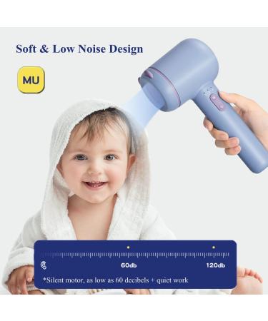 Cordless Hair Dryer Low-Heat USB Rechargeable Blow Dryer Professional Hair Blow Dryers w/3 Heat Settings for Women/s/Kids Ourdoor Camping Beaches Blue - Buy Online on GoSupps.com