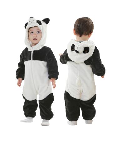 Doladola Baby Boy's Girl's Rompers Animal Hooded Onesie Toddler's Jumpsuits Autumn Winter Outfits 24-30 Months Panda