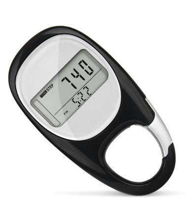 Flintronic 3D step counter with clip pedometer to walk large-scale stepping meter exact pedometer calorie consumption for walking sports for seniors children men #2 black