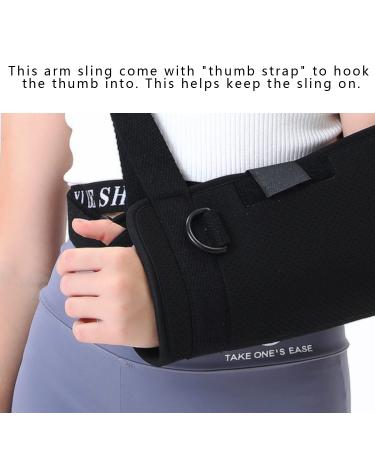 Fotgok Soft Foam Kids Arm Sling with Waist Belt - Pediatric Shoulder Immobilizer for Children - Breathable Arm Support Brace for Shoulder Injury - Black (Small) - Buy Online on GoSupps.com
