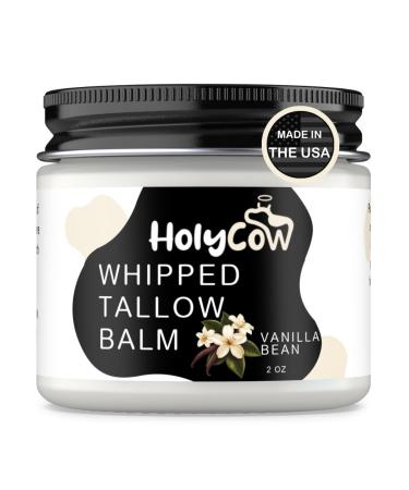 HolyCow Beef Tallow For Skin - Whipped Tallow Balm with Organic Jojoba Oil Grass Fed Beef Tallow Face Moisturizer for Eczema Baby Lip Balm - Lotion For Extremely Dry Skin (Vanilla Bean) - Buy Online on GoSupps.com