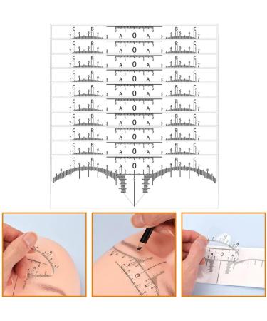 Healvian 10pcs Tools Drawing Eyebrow Ruler Measuring Eyebrow Ruler Positioning Ruler Sticker Tearable - Buy Online on GoSupps.com