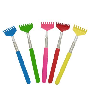 5 pieces of back scratch portable back scraps pull -out back scratches manual back scratch telescopic metal back scratch for head back leg and other tickling massages with soft rubber
