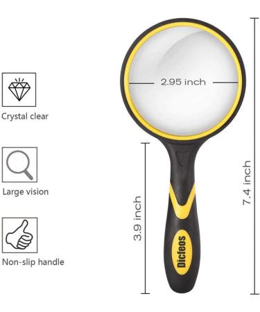 Lnchett 75mm Magnifying Glass with Non-Scratch Lens - Lightweight and Durable for Seniors & Kids - Buy Online on GoSupps.com