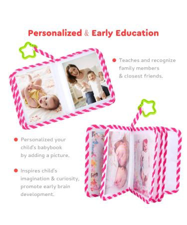 VNOM Baby Photo Album | Soft Cloth First Year Memory Book | Shower Gift for Newborns, Toddlers & Kids | Holds 4x6 Inch Photos | Pink - Buy Online on GoSupps.com