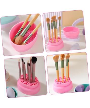 Mikinona Makeup Brush Cleaning Cup Brush Scrubber Mat Cosmetic Brush Cleaning Mat Silicone Brush Washing Bowl Makeup Brush Cleaning Pad Tool Silica Gel Pink Cleaner Beauty Egg - Buy Online on GoSupps.com