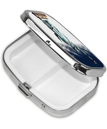 Statue of Liberty Pill Case | 2 Compartment Travel Pill Box | Cute Small Pill Organizer for Purse & Travel Gifts - Buy Online on GoSupps.com