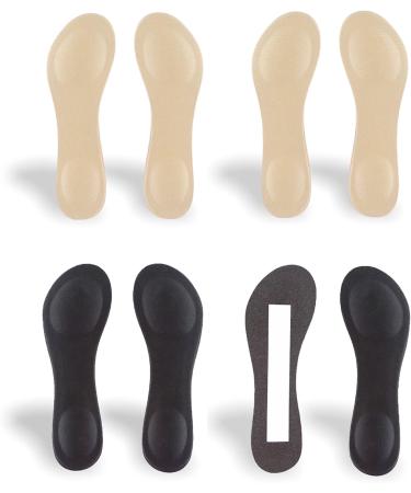 CB 4 Pairs Cloth Surface Sponge Inserts - Invisible Slim Insoles for Women's Shoes 5-8, Style A Nude & Black - Ball of Foot Pain Relief & Arch Support - Buy Online on GoSupps.com