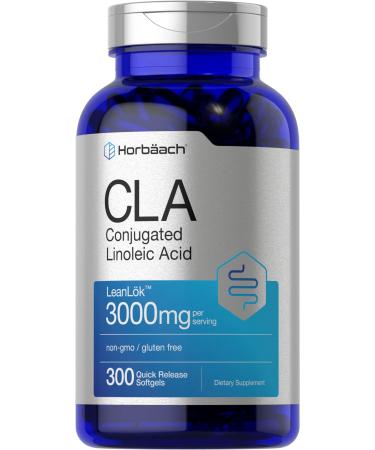 CLA 3000 mg | 300 Softgel Pills | Maximum Potency | Conjugated Lineolic Acid from Safflower Oil | Non-GMO, Gluten Free | by Horbaach - Buy Online on GoSupps.com