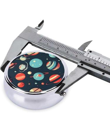 Outer Space Planet Portable Round Pill Box - Lightweight Moisture-Proof Vitamin Organizer | Perfect for Travel & Daily Use - Buy Online on GoSupps.com