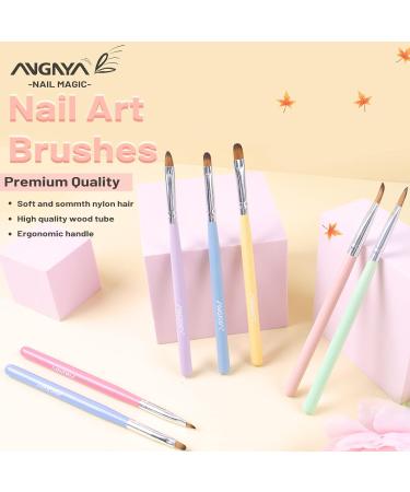 ANGNYA 7Pcs Nail Art Brush Set - Gel Nail Brushes for Nail Art Design and Painting - Ideal for Poly Gel and Acrylic Application - 7 Colors Available - Buy Online on GoSupps.com
