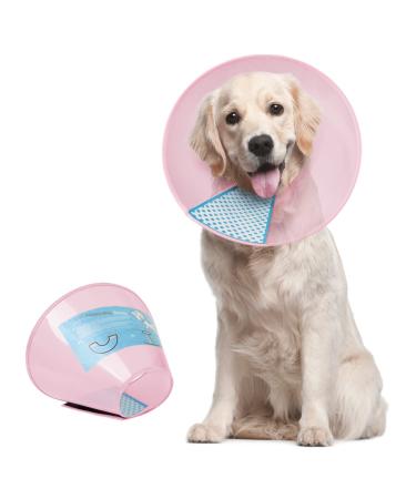 Supet collar for pets protective collar tapes made of plastic Special protection for cats Small dogs (Pink XXL) XXL (Neck: 20.5-22 ") Rosa