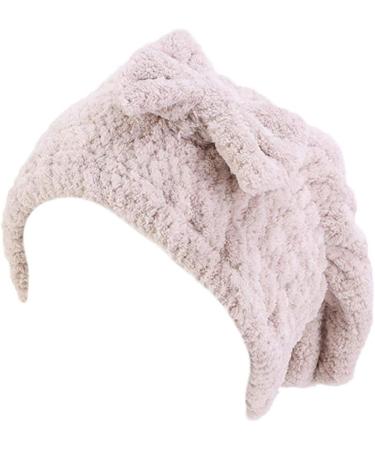 Asudaro Microfiber Hair Towel for Women | Quick-Drying Absorbing Turban Cap | Thickened Shower Hood Bathing Cap - Beige - Buy Online on GoSupps.com
