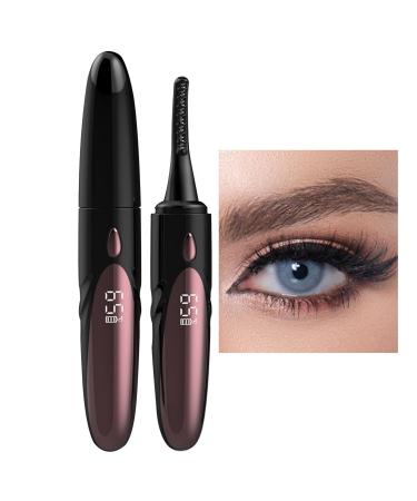 Uozonit Heated Eyelash Curler Heated Eyelash Curler - Heating Eyelash Curler with Comb Electric Eyelash Curler with 4 Levels Adjustable Temperature and Heating for Women and Girls Black