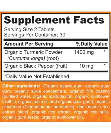 Organic Turmeric Curcumin with Organic Black Pepper 1400 mg - 95% Standardized Curcuminoids & Black Pepper Extract for Better Absorption & Potency - Joint Support - 60 Count Turmeric Capsules - Buy Online on GoSupps.com