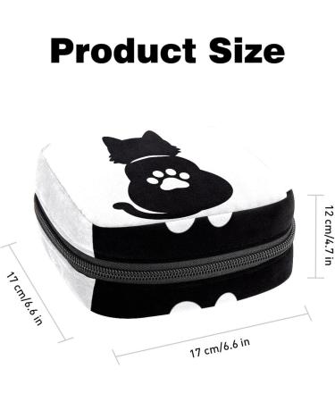 Sanitary Napkin Storage Bag - Portable Period Kit Pouch for Girls & Women | White Cat Paw Design - Buy Online on GoSupps.com