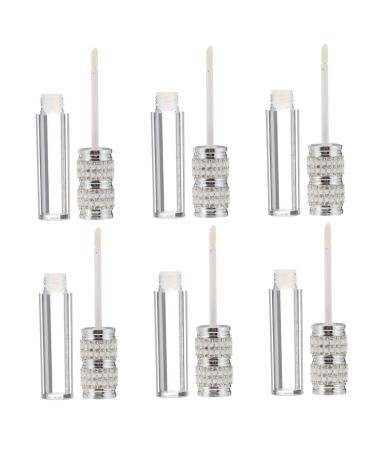 VALICLUD 6pi ces Lot de Tubes de Gloss L vres Vides Plastique Orn s de Strass avec Applicateur Pinceau Personnaliser Soi-m me