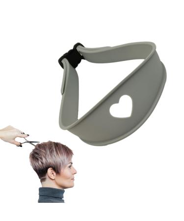 Anulely Adjustable Neck Hair Guide | Hairline Shaping Haircut Bands Tool - Curved Silicone Hair Styling Tools Haircut Bands for Home Haircuts Gray