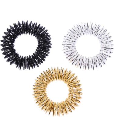 SUPVOX 12 Pcs Acupressure Finger Massager Set - Gold Silver & Black - Ideal for Working Professionals | International Shipping Available - Buy Online on GoSupps.com