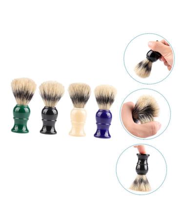 Frcolor Foam Whistle Beard Brush Set - 4 pcs Portable Bristle Hair Tools for Men | Perfect for Grooming & Styling Beards | 10.5x3.9cm - Buy Online on GoSupps.com