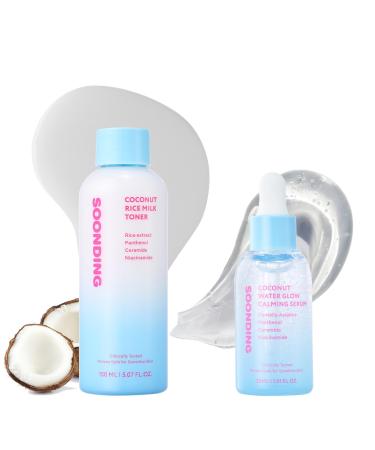 SOONDING | Coconut Rice Milk Toner + Coconut Water Glow Calming Serum