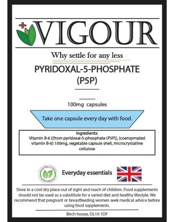 P-5-P Bioactive Vitamin B6 - 30 High Strength 100mg Capsules