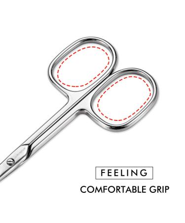 Jarvistar Professional Nail Scissors - Sharp Curved Stainless Steel Manicure & Pedicure Shears with Case | 95mm Bent Skin & Nail Clippers - Buy Online on GoSupps.com