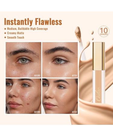 Oulac Concealer Concealer for dark circles Hydrating Concealer Infused with Hyaluronic Acid vegan concealer 3.8ml Shade: W9 Deep Deep (W9) - Buy Online on GoSupps.com