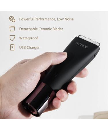 NEZZOE Body Hair Trimmer - Electric Groin Razor with Ceramic Blades - Waterproof USB Rechargeable Clippers - Buy Online on GoSupps.com