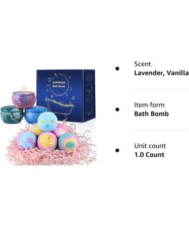 Supersun Bath Bombs & Scented Candles Gift Set for Women - Perfect Spa Gift for Her Birthday, Anniversary, Valentine's, Mother's Day & Christmas - Buy Online on GoSupps.com