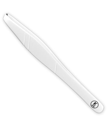 K-Pro Eyebrow Tweezer Slant - Stainless Steel and Beautiful Design (White)