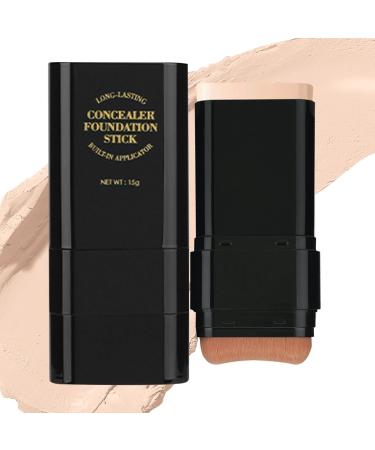 Full Coverage Foundation Stick Portable Make Up Stick Double Cosmetics Smooth Skin Base Cream Lightweight Beauty Conceal Stick for Girls Use for Long Wearing Daily 1 - Buy Online on GoSupps.com