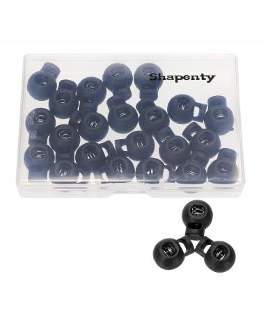 Shapenty Plastic Toggle Cord Locks Clip Ends - 25PCS Black Round Ball Shape Luggage Lanyard Stopper - Buy Online on GoSupps.com