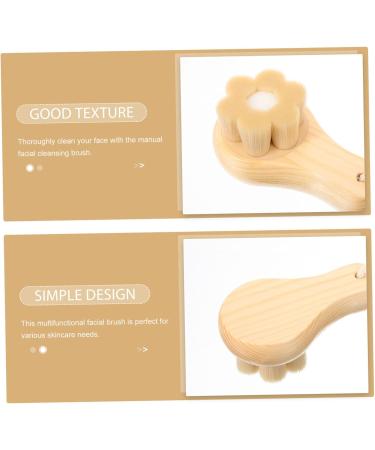 MERRYHAPY Facial Wash Brush with Wooden Handle Face Brush Facial Cleansing Brush Exfoliating Face Scrubber Face Scrubber for Men Facial Exfoliator Face Exfoliator Brush Face Brush - Buy Online on GoSupps.com