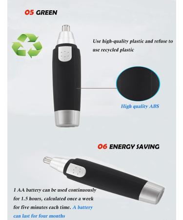 Ear and Nose Hair Trimmer - 2024 Professional Painless Facial Hair Clipper for Men & Women Waterproof Dual Edge Blades - Black - Buy Online on GoSupps.com