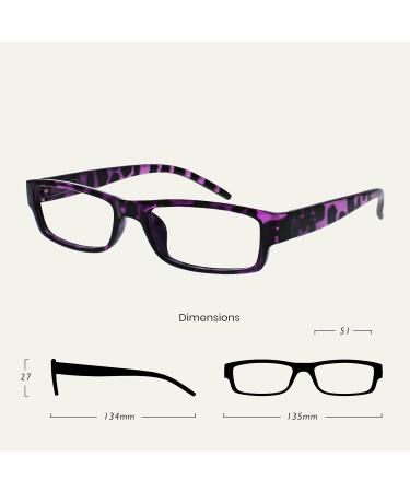 Buy Purple Tortoiseshell Reading Glasses - Lightweight & Comfortable Value 2 Pack for Men & Women | RR32-5 +1.00 - Buy Online on GoSupps.com