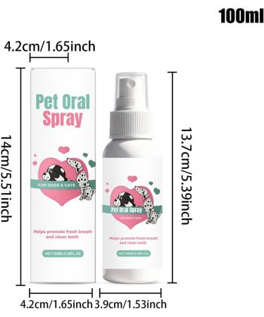 Spray de soin buccal pour animaux de compagnie - 100 ml de nettoyage instantan r duction d'accumulation produit de soin de fra cheur buccale | Pour la sant des chats chiots animaux domestiques - Buy Online on GoSupps.com