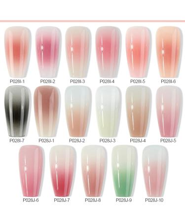 FEIlei 30Pcs Long Press on Nails Coffin French Fake Nails Tip Gradient Acrylic Nails Glossy False Nails for Women Girls - Buy Online on GoSupps.com